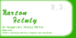 marton helmly business card
